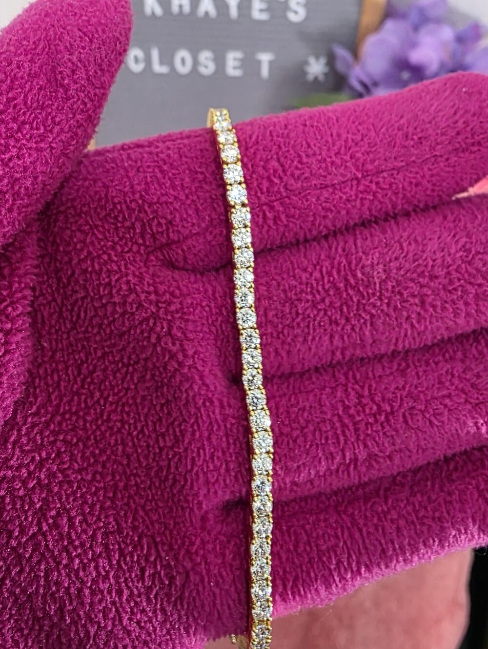 🔹️FINAL SALE🔹️Moissanite Stones Gold Box Tennis Women's Bracelet - Unbranded